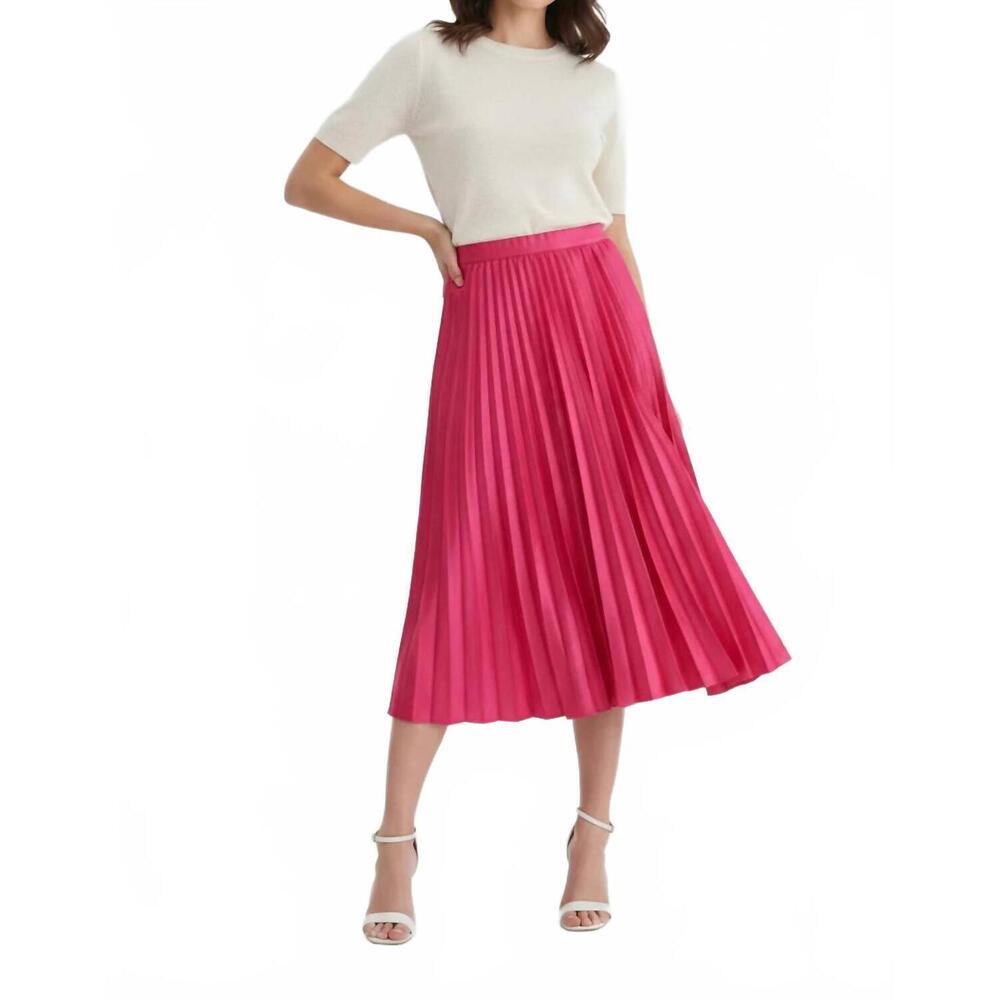NEW ENTRO pleated midi skirt in pretty in pink